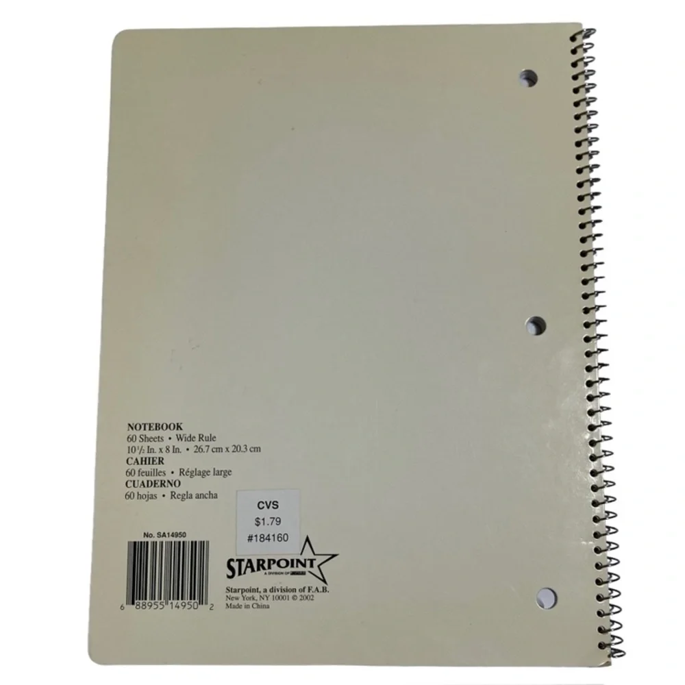 Vintage Y2K Starpoint FAB Spiral Notebook Angel Dream Flower Graffiti Design